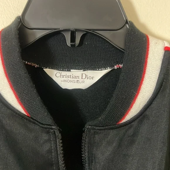 Christian Dior Vintage Men's Monsieur Track Jacket Black Extra Large Long XLL